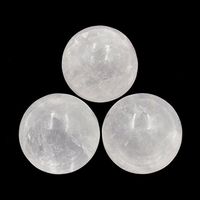 AD Beads Natural Gemstone Harmony Round Ball Crystal Healing Sphere Massage Rock 20~50mm (36 Clear Crystal, 30mm)