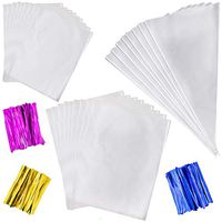 290 Cellophane Bags for Basket with 300 4 Inch Twist Ties 3 Mix Colors, Treat Bags, 250 OPP Plastic Bags 4 x 6 Inch, 20 OPP Plastic Bags 6 x 8 Inch, 20 Triangle Plastic Bags 6.3 x 11.8 Inch