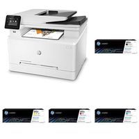 HP LaserJet Pro M281fdw All in One Wireless Color Laser Printer (T6B82A) with Standard Yield 4 Color Toner Cartridges
