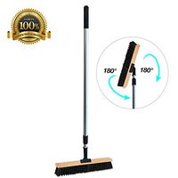 Sweep Stake Professional Swivel Push Broom | 18-Inch Wide Floor Sweeper with Flexible Head and Telescoping Handle
