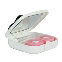 TONSEE Portable Bottle Bow Tie Decoration Contact Lens Case Box Container (White)