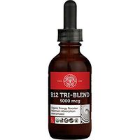 Global Healing Center Tri-Blend B12, 5000 mcg Organic Sublingual Liquid Drops | Methyl, Adenosyl, Hydroxo Blend for Energy, Mood, and Heart Health | 60-Day Supply (2 Fl Oz)