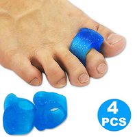 Syellowafter Gel Toe Separators, 4 Pack Silicone Toe Spacers Spreader - Blue Bunion Correctors for Overlapping Toes, Provide Relieve Bunion Pain