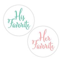 His Favorite & Her Favorite Wedding Stickers, Choose Your Colors, Wedding Favor Stickers (#376-HMBL)