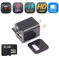 DENT USB Hidden Spy Camera WiFi, Motion Detection, Supports 128gb microSD Card, 32gb microSD Card Included, Nanny Spy Pet Baby Security Surveillance Camera