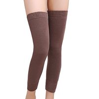 EUBUY Winter Long Elastic Nylon Cashmere Thicken Leg Warmer Knee Sleeve Protector Knee Brace Support(Coffee)