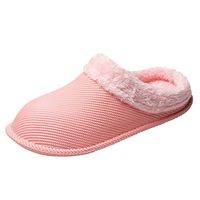 Theoylos Women's Soft Knitted Slippers Memory Foam Non-Slip Sole House Shoes w/Faux Fur Collar Indoor & Outdoor Pink