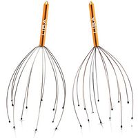 Scalp Massager Tool in Gold (2-Pack) Head Hair Scratcher Massage by LiBa. No Painful Scratches, Tangling, or Pulling Wires with Gentle Beads (Gold, 12 Wire)