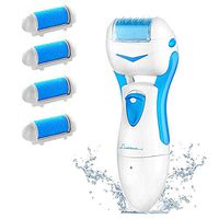 Dry and Wet Electric Remover, Cordless, Rechargeable, Corneal Removal - Waterproof, 4 Extra Coarse Rolls,Pink,Battery