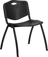 HERCULES Series 880 lb. Capacity Black Polypropylene Stack Chair [RUT-D01-BK-GG] electronic consumers