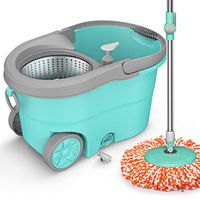 Mopping Rotary Mop Wet And Dry Mop Stainless Steel Household Hand Wash Double Drive Automatic Dry Mop Bucket Cleaning Tool (Color : Blue, Size : 472729cm)