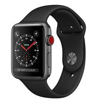 Apple Watch Series 3 - GPS+Cellular - Space Gray Aluminum Case with Gray Sport Band - 38mm (Renewed)