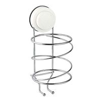 LOSYU Polished Stainless Steel Hair Dryer Rack, Wall Mount, Suction Cup Bathroom Hair Dryer Holders, Styling Tool Organizer with Plug Storage Home Hotel