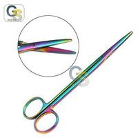 G.S Multi Titanium Color Rainbow METZENBAUM Scissors 7" Straight Stainless Steel Best Quality