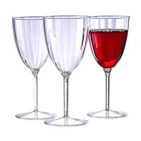 CLASSIC STEMWARE PLASTIC DISPOSABLE GOBLETS | Reusable Wine Cups | for Upscale Wedding and Dining | Includes 72 Clear Glass Cups