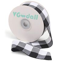Buffalo Ribbon Decoration-25 Yards ×1.5 Inch White and Black Gingham Ribbon, Decorate Your House,Staircase and DIY Any Kind of Style You Like