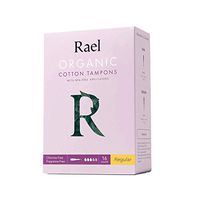 Rael Organic Cotton BPA-Free Applicator Tampons, Regular, 16 Tampons (Pack of 2)