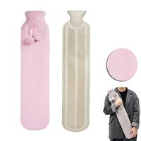 HJHY@ Extra Long Warmer Hot Water Bottle Housewares Insulation Knitted Covers Hot Water Bag Classic Natural Rubber Camping Reusable Hot Water Pack, for Pain Relief,Christmas PresentG