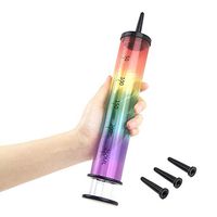 250ml Syringe Launcher Applicators Lube Tube,Oil Shooter Launcher,Health Care Aid Tools,with Scales Smooth Rounded Tip & Cap Syringe (Multicolor)