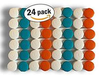 Contact Lens Case - Pack of 24 Cases for Eye Contacts, Bonus 2 Year Supply, FDA Approved, 100% Recyclable - Travel Sized - 12 Orange and 12 Blue Contact Care Case