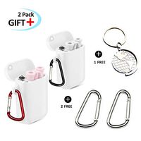 Collapsible Reusable Straws with Case, Foldable Silicone Straw with Keychain, Food-Grade Drinking Straws (Pink/Grey)