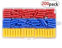 WMYCONGCONG 200 PCS Insulated Straight Wire Butt Splice Terminals Electrical Crimp Connector Assortment Kit