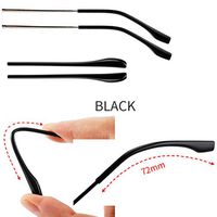 2 Pairs TR Material Eyeglasses Replacement Accessories Ear Anti-Slip Holder Temple Tips Ear Pads Tube Eyewear Retainers Comfort Replacement Tips for Thin Metal Eyeglass Legs(Black)