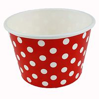 Worlds Paper Ice Cream Cups Polka Dot Paper Yogurt Cups 8oz Red 50 pack
