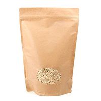 9" x 4 3/4" x 13 1/2" (Outer Dims) Kraft Stand Up Zipper Pouch Bags w/Oval Window (100 Pieces)