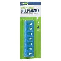 Ezy-Dose 7-Day Locking Pill Reminder, Small 1 each by Ezy-Dose (Pack of 3) - Colors May Vary