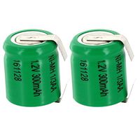 2x Exell 1/3AA Size 1.2V 300mAh NiMH Rechargeable Batteries w/Tabs use with high power static applications (Telecoms UPS and Smart grid) radio controlled devices electric tools electric mopeds