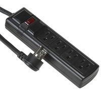 Parts Express 4 Outlet Strip with 3 ft. Cord and Circuit Breaker/Switch UL - Black