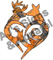 AJ's Signs & Apparel Browning Buck Doe aged orange camo Decal Vinyl Sticker|Cars Trucks Vans Walls Laptop