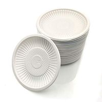 5inch Disposable tableware Eco-friendly Biodegradable Saucer Corn Starch Plate Heavy Duty Natural Party Picnic Dinner Degradable small dish for Fruit Cake Salad BBQ (100)