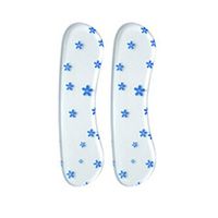 4 Pairs Silicone Heel Cushions Padded Heel Liners Arch Support Blue Flower