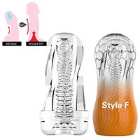 QKVNA 3D Spiral Suction Transparent Deep Throat Massager - Oral Aútomatic Cúp Prodúcts for Men Relaxation Delay (Color : F)