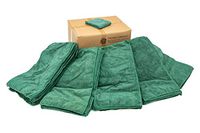 The Rag Company (125-Pack Full Case 16 inch x 27 inch CAR WASH Towel Professional 320 GSM Microfiber Auto Detailing and Drying Towels - Dark Green