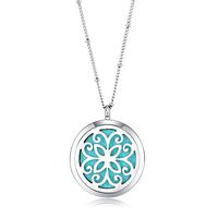 Mesinya (30mm)Essential Oil Diffuser Necklace Aroma Magnetic Locket Pendant With 30'' Ball Station Chain&Pads (Butterfly)
