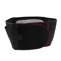 Portable Adjustable Elastic Self-Heating Back Waist Support Lumbar Brace Belt Double Pull Strap Lower Pain Massager - XL