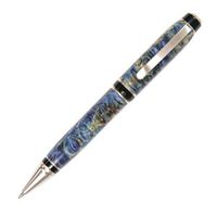 Cigar Twist Pen - Brushed Satin - Blue Box Elder