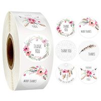 NOLOGO Mxl-Stickers 6 Kinds of Design Flowers Thank You Stickers for Christmas Stickers Scrapbooking Packaging Seal Labels Stationery Stickers (Color : 500PCS)