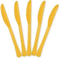 Extra Heavy Weight Plastic Knives | 20ct (Yellow Sunshine)