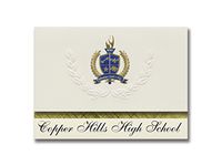 Signature Announcements Copper Hills High School (West Jordan, UT) Graduation Announcements, Presidential style, Elite package of 25 with Gold & Blue Metallic Foil seal