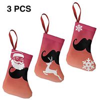 Christmas Stockings Suits Red Cute Mustache Unique for Funny Xmas Party