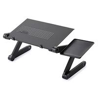 Gelinzon Laptop Table Portable Foldable Adjustable for Bed, Home Office Notebook PC Lap Desk Stand with Mouse Pad,Book Stand and Breakfast Serving Bed Tray, Ergonomics 360 Degree Adjustable Legs