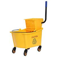 Toolsempire Commercial Mop Bucket Side Press Cleaning Wringer Trolley 35 Quart