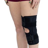 Hinged Knee Brace, Open Patella Wraparound Knee Stabilizer Support for Prevent Sport Trauma, Hyperextension, Meniscus Tears, Ligament Injuries Sprains and Reduce Pain - Large