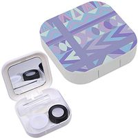 Portable Contact Lens Case Box Travel Kit Mirror + Bottle + Tweezers Container Holder [ Geometric Triangles Circles Your ]