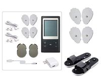 TENS Unit 6 Modes Pain Relief Body Massager Rechargeable Mini Muscle Stimulator Electronic Pulse Massager + 4PC Replacement Pads + Massage Shoes