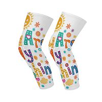 SLHFPX Knee Sleeve Cute English Font Full Leg Brace Compression Long Sleeves Pant Socks for Running, Jogging, Sports, Crossfit, Basketball, Joint Pain Relief, Men and Women 1 Pair